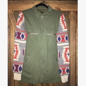 Quinn Aztec Military Sweater Jacket